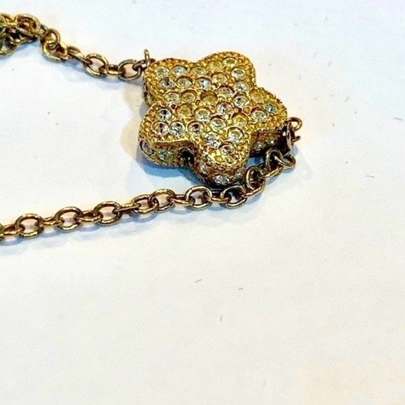 Gold vermeil 925 sterling silver crystal flower - Picture 2 of 6